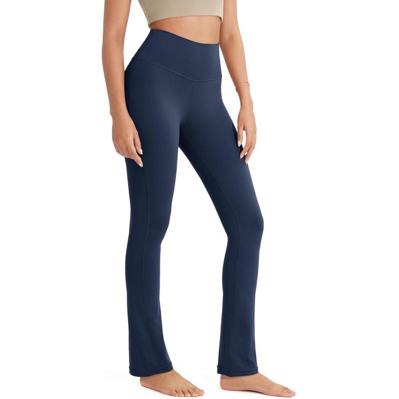 ODODOS Cloud Feeling Straight Leg Pants with Back Pocket for Women High Waist Casual Lounge Yoga Pants 28quot  30quot InseamNavy