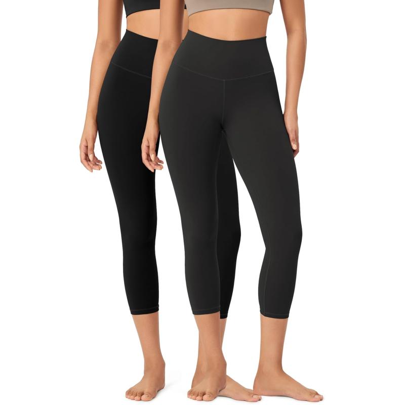 ODODOS ODCLOUD 2Pack Buttery Soft Lounge Yoga Leggings for Women 23quot  25quot 28quot High Waist Yoga PantsBlackonyx Black Grey