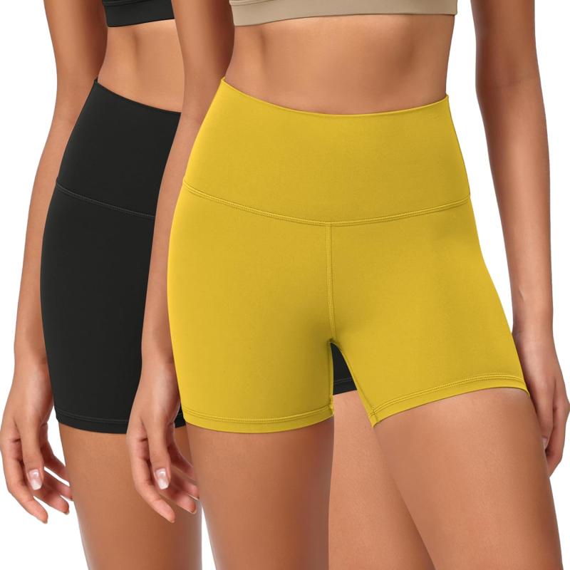 ODODOS ODCLOUD 2Pack Lounge Yoga Shorts for Women 4quot  6quot  8quot 10quot High Waist Buttery Soft Biker ShortsBlackmango Mint