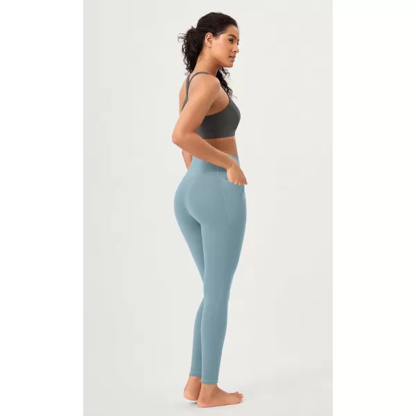 ODODOS 2 Pack Buttery Soft Cross Waist Leggings with Pockets for Women ODCLOUD 25quot  28quot Crossover Lounge Yoga PantsBlackchambray