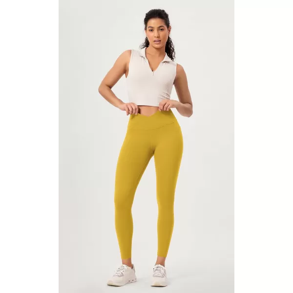ODODOS 2 Pack Buttery Soft Cross Waist Leggings with Pockets for Women ODCLOUD 25quot  28quot Crossover Lounge Yoga PantsBlackmango Mint