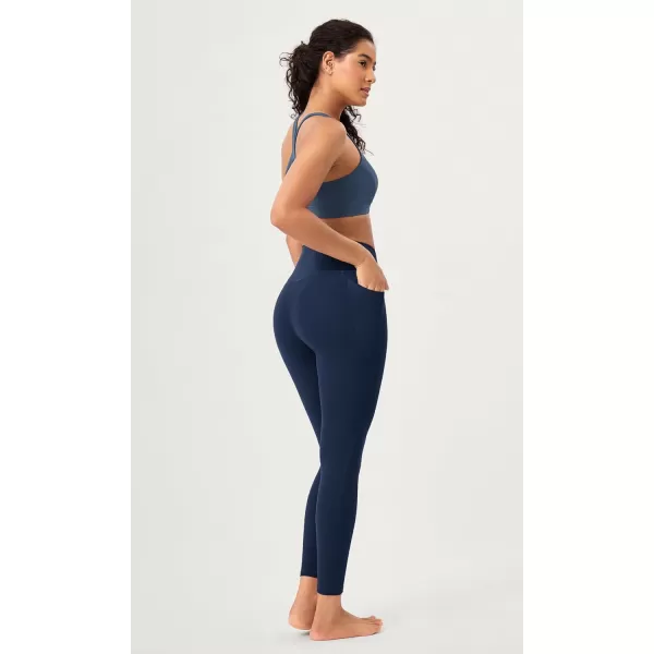 ODODOS 2 Pack Buttery Soft Cross Waist Leggings with Pockets for Women ODCLOUD 25quot  28quot Crossover Lounge Yoga PantsBlacknavy