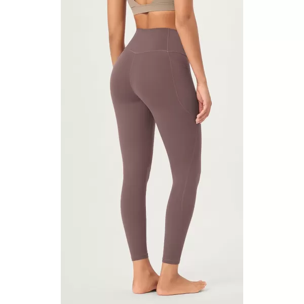 ODODOS 2 Pack Buttery Soft Cross Waist Leggings with Pockets for Women ODCLOUD 25quot  28quot Crossover Lounge Yoga PantsBlackpurple Taupe