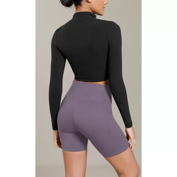 ODODOS Cloud Feeling Cross Waist Yoga Shorts with Pockets for Women 6quot Crossover High Waist Lounge Biker ShortsAsh Violet