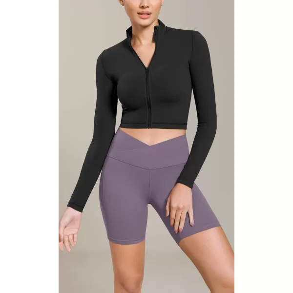 ODODOS Cloud Feeling Cross Waist Yoga Shorts with Pockets for Women 6quot Crossover High Waist Lounge Biker ShortsAsh Violet