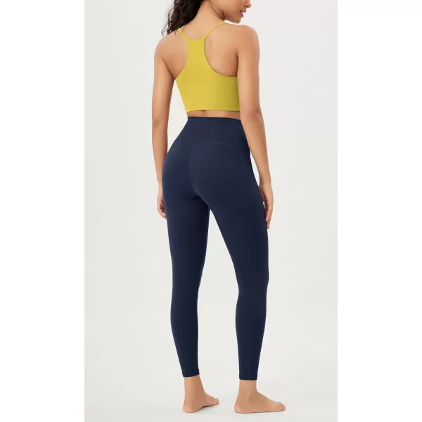 ODODOS Cloud Feeling Crossover 78 Leggings with Pockets for Women 25quot  28quot V High Wasit Lounge Yoga PantsNavy