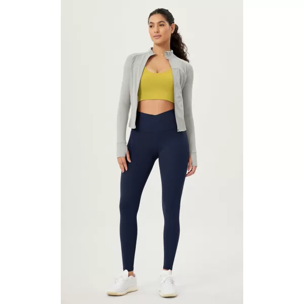 ODODOS Cloud Feeling Crossover 78 Leggings with Pockets for Women 25quot  28quot V High Wasit Lounge Yoga PantsNavy