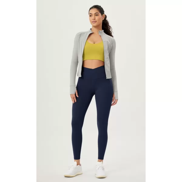 ODODOS Cloud Feeling Crossover 78 Leggings with Pockets for Women 25quot  28quot V High Wasit Lounge Yoga PantsNavy