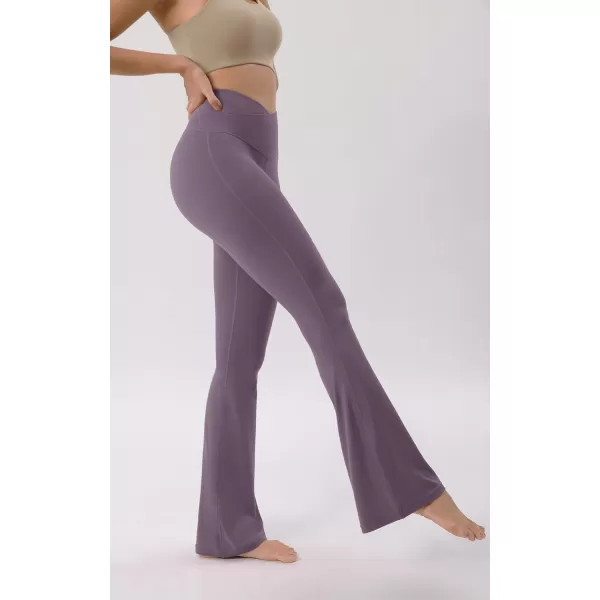 ODODOS Cloud Feeling Crossover High Waist Flared Pants for Women Bootcut Yoga Pants with Back Pocket3032quot InseamAsh Violet
