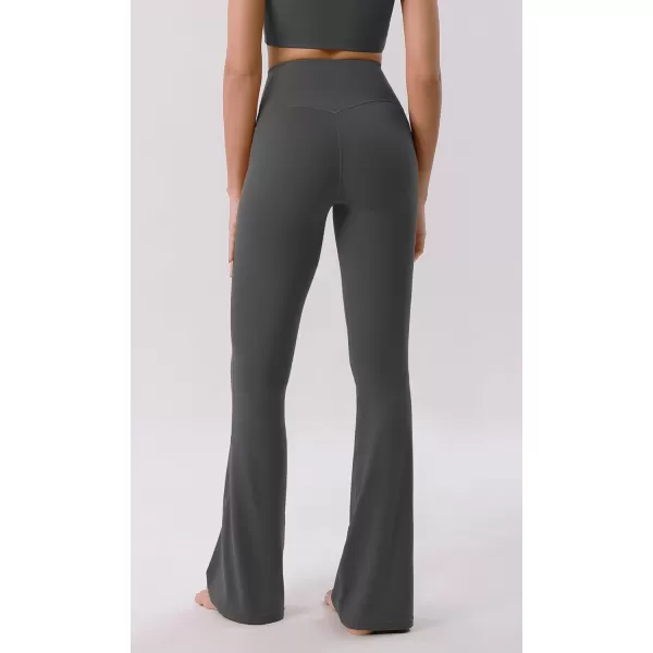 ODODOS Cloud Feeling Crossover High Waist Flared Pants for Women Bootcut Yoga Pants with Back Pocket3032quot InseamCharcoal