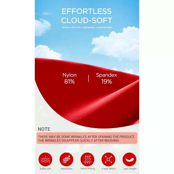 ODODOS Cloud Feeling Crossover Yoga Shorts with Back Pocket for Women 6quot  8 V High Wasit Lounge Biker ShortsRed