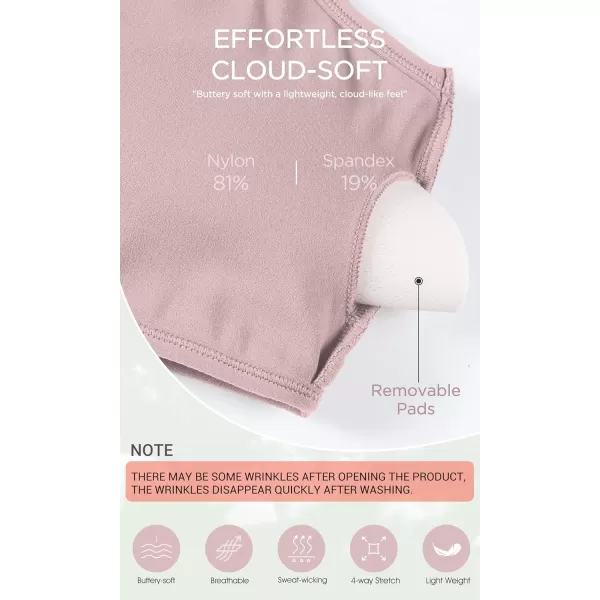 ODODOS Cloud Feeling Halter Sports Bra for Women Padding Cut Out Racerback Yoga Tank TopDusty Pink