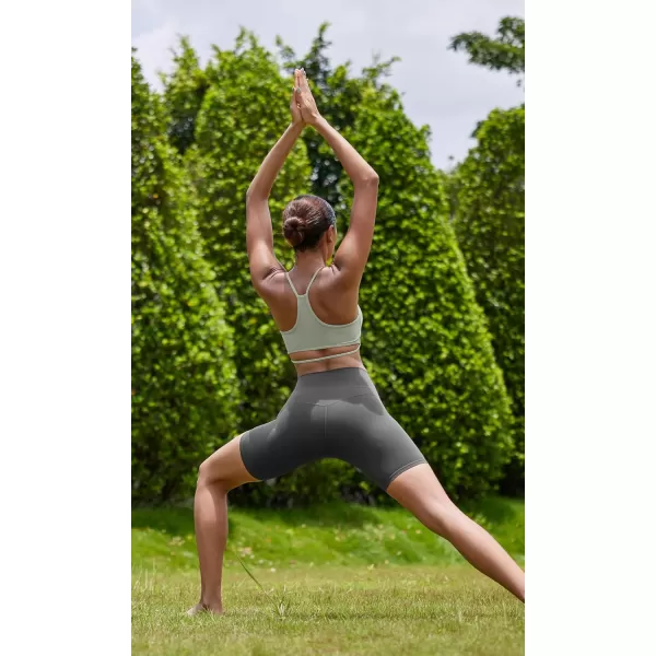 ODODOS Cloud Feeling Halter Sports Bra for Women Padding Cut Out Racerback Yoga Tank TopLime Stone