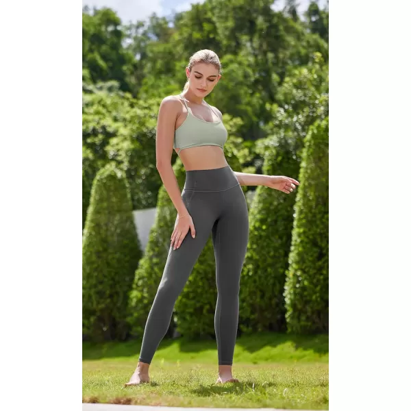 ODODOS Cloud Feeling Halter Sports Bra for Women Padding Cut Out Racerback Yoga Tank TopLime Stone