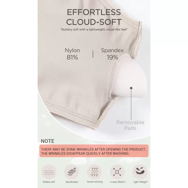 ODODOS Cloud Feeling Halter Sports Bra for Women Padding Cut Out Racerback Yoga Tank TopOat Milk