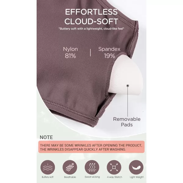 ODODOS Cloud Feeling Halter Sports Bra for Women Padding Cut Out Racerback Yoga Tank TopPurple Taupe