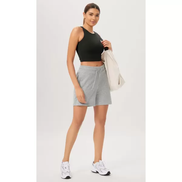 ODODOS Cloud Feeling High Neck Crop Tank for Women Double Layer Sleeveless Casual Yoga Cropped TopsBlack