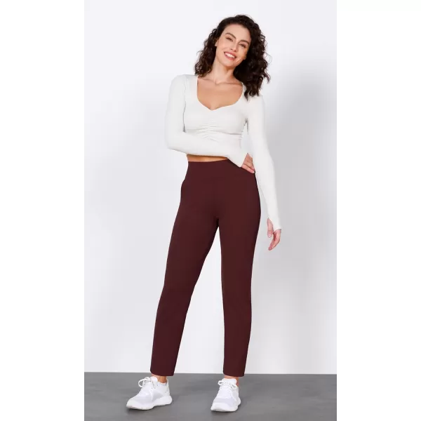 ODODOS Cloud Feeling Jogger Pants with Pockets for Women High Waist Sweatpants Casual Lounge Ankle PantsBurgundy