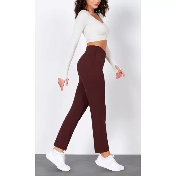 ODODOS Cloud Feeling Jogger Pants with Pockets for Women High Waist Sweatpants Casual Lounge Ankle PantsBurgundy