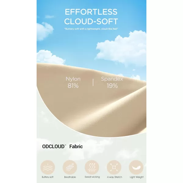 ODODOS Cloud Feeling Long Sleeve Shirts with Thumb Hole for Women Mock Neck Yoga TShirts Workout TopsBeige