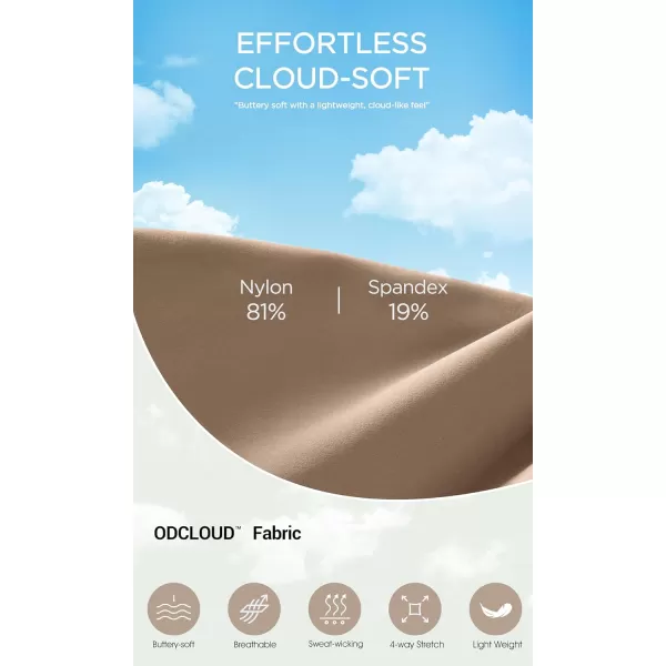 ODODOS Cloud Feeling Long Sleeve Shirts with Thumb Hole for Women Mock Neck Yoga TShirts Workout TopsLight Brown