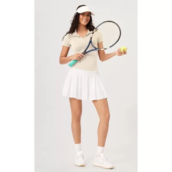 ODODOS Cloud Feeling Short Sleeve Polo Shirts for Women Lightweight Buttery Soft Summer Tennis Golf TopsOat Milk