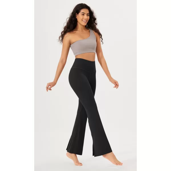 ODODOS Cloud Feeling SplitHem Flared Pants for Women 29quot 31quot High Waisted Lounge Bootcut Yoga PantsBlack