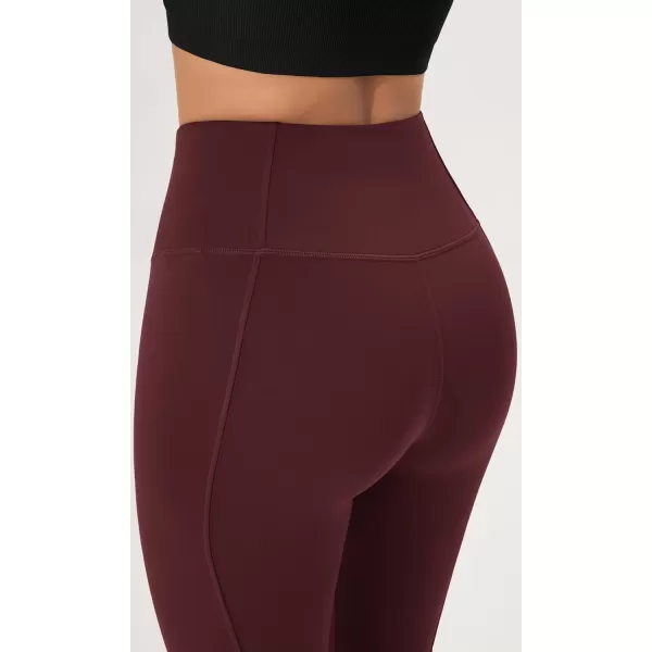 ODODOS Cloud Feeling SplitHem Flared Pants for Women 29quot 31quot High Waisted Lounge Bootcut Yoga PantsBurgundy