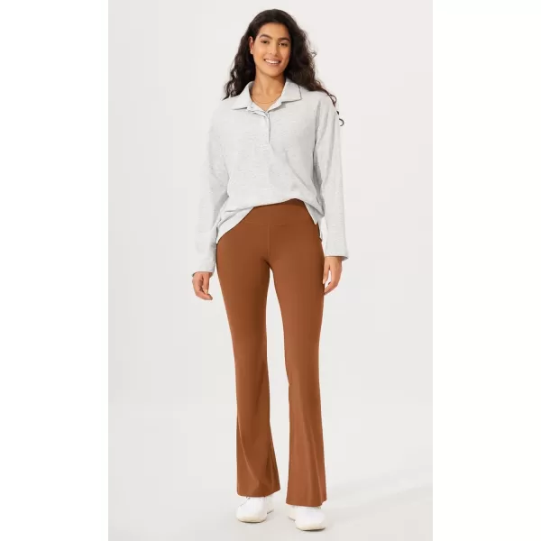 ODODOS Cloud Feeling SplitHem Flared Pants for Women 29quot 31quot High Waisted Lounge Bootcut Yoga PantsCaramel