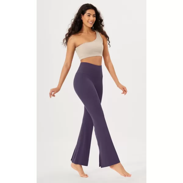 ODODOS Cloud Feeling SplitHem Flared Pants for Women 29quot 31quot High Waisted Lounge Bootcut Yoga PantsDark Purple