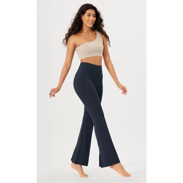 ODODOS Cloud Feeling SplitHem Flared Pants for Women 29quot 31quot High Waisted Lounge Bootcut Yoga PantsDeep Navy