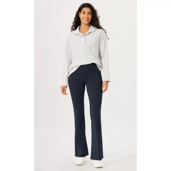 ODODOS Cloud Feeling SplitHem Flared Pants for Women 29quot 31quot High Waisted Lounge Bootcut Yoga PantsDeep Navy