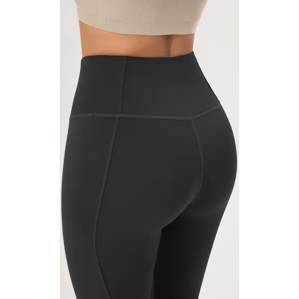 ODODOS Cloud Feeling SplitHem Flared Pants for Women 29quot 31quot High Waisted Lounge Bootcut Yoga PantsOnyx Black Grey