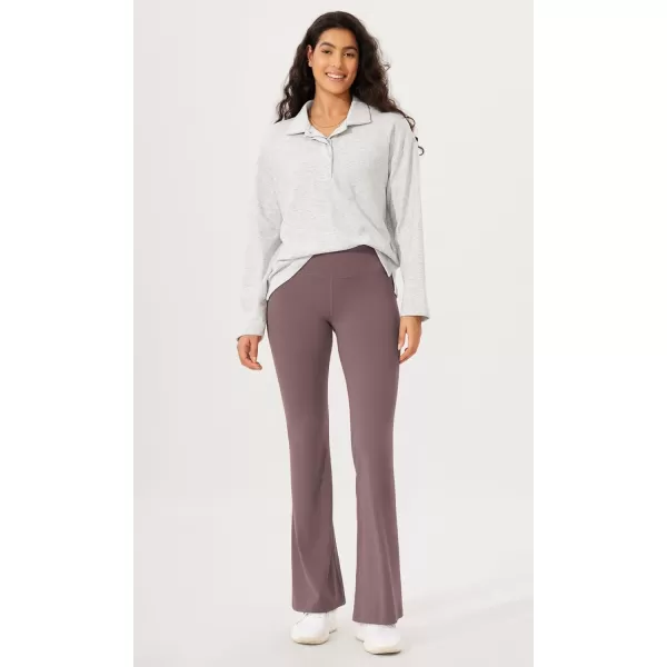 ODODOS Cloud Feeling SplitHem Flared Pants for Women 29quot 31quot High Waisted Lounge Bootcut Yoga PantsPurple Taupe
