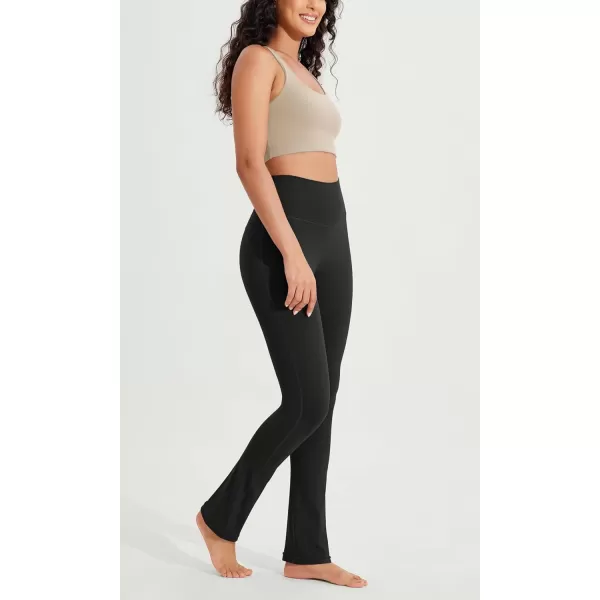 ODODOS Cloud Feeling Straight Leg Pants with Back Pocket for Women High Waist Casual Lounge Yoga Pants 28quot  30quot InseamBlack