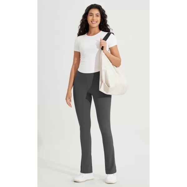 ODODOS Cloud Feeling Straight Leg Pants with Back Pocket for Women High Waist Casual Lounge Yoga Pants 28quot  30quot InseamCharcoal
