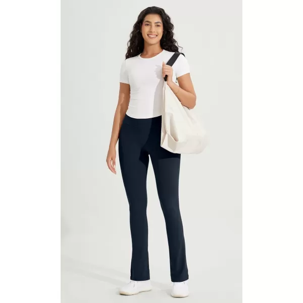 ODODOS Cloud Feeling Straight Leg Pants with Back Pocket for Women High Waist Casual Lounge Yoga Pants 28quot  30quot InseamDeep Navy