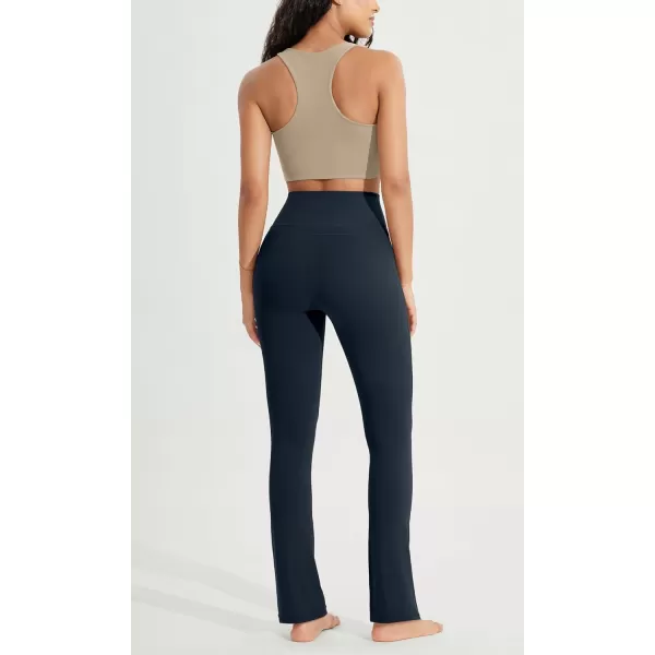 ODODOS Cloud Feeling Straight Leg Pants with Back Pocket for Women High Waist Casual Lounge Yoga Pants 28quot  30quot InseamDeep Navy