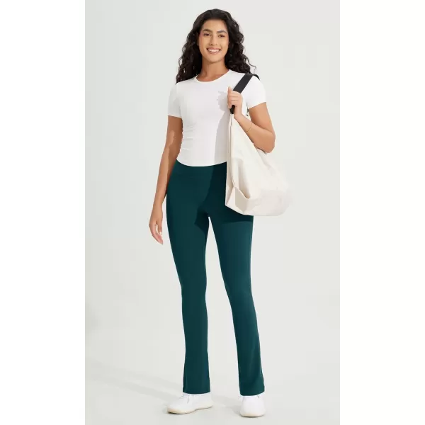 ODODOS Cloud Feeling Straight Leg Pants with Back Pocket for Women High Waist Casual Lounge Yoga Pants 28quot  30quot InseamForest Teal