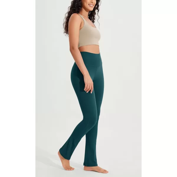 ODODOS Cloud Feeling Straight Leg Pants with Back Pocket for Women High Waist Casual Lounge Yoga Pants 28quot  30quot InseamForest Teal