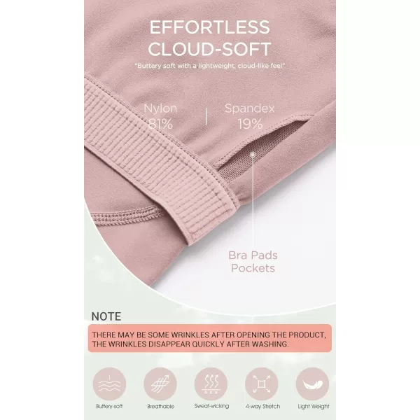 ODODOS Cloud Feeling Tank Bra for Women U Back Wirefree Longline Sports Bra Yoga Crop TopDusty Pink