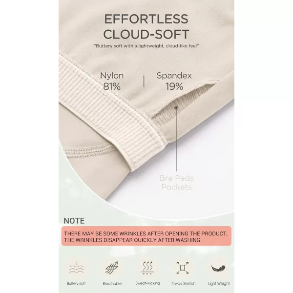 ODODOS Cloud Feeling Tank Bra for Women U Back Wirefree Longline Sports Bra Yoga Crop TopOat Milk