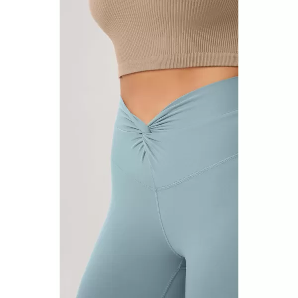 ODODOS Cloud Feeling Twist Yoga Leggings for Women 25quot  28quot High Waist Crossover Yoga PantsChambray