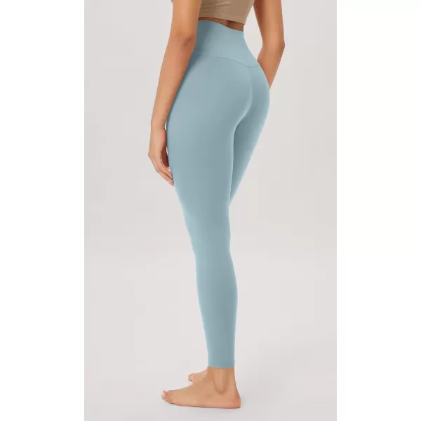 ODODOS Cloud Feeling Twist Yoga Leggings for Women 25quot  28quot High Waist Crossover Yoga PantsChambray