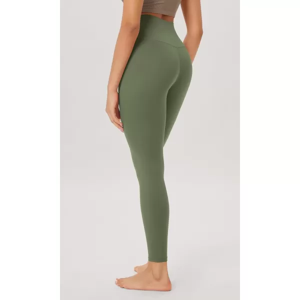 ODODOS Cloud Feeling Twist Yoga Leggings for Women 25quot  28quot High Waist Crossover Yoga PantsDark Olive
