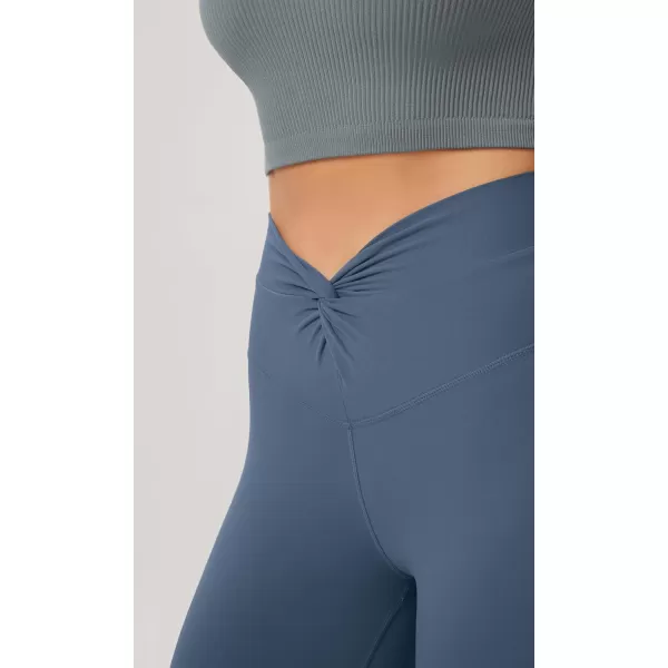 ODODOS Cloud Feeling Twist Yoga Leggings for Women 25quot  28quot High Waist Crossover Yoga PantsInk Blue