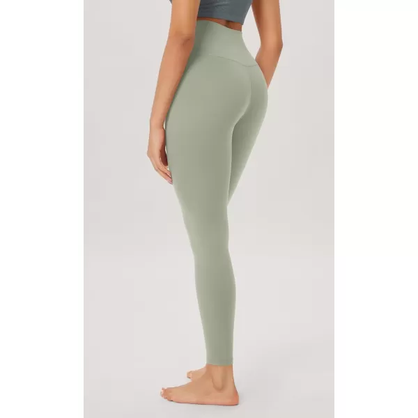 ODODOS Cloud Feeling Twist Yoga Leggings for Women 25quot  28quot High Waist Crossover Yoga PantsLime Stone