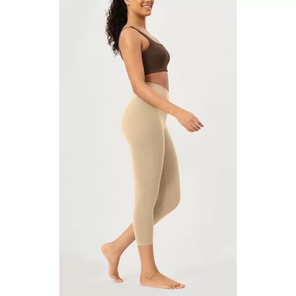 ODODOS ODCLOUD 2Pack Buttery Soft Lounge Yoga Leggings for Women 23quot  25quot 28quot High Waist Yoga PantsBlackbeige