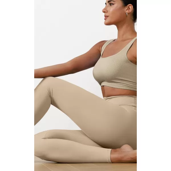 ODODOS ODCLOUD 2Pack Buttery Soft Lounge Yoga Leggings for Women 23quot  25quot 28quot High Waist Yoga PantsBlackbeige