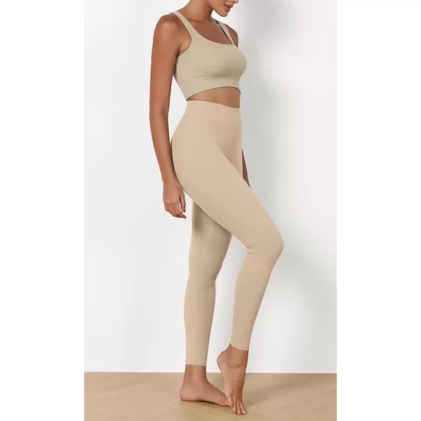 ODODOS ODCLOUD 2Pack Buttery Soft Lounge Yoga Leggings for Women 23quot  25quot 28quot High Waist Yoga PantsBlackbeige